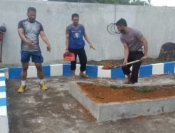 Sulap Taman Lalu Lintas, Ini yang Di Lakukan Personil Sat Lantas Polres Gowa