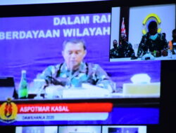 Aspotmar Danlantamal VI Ikuti Acara Penutupan Pelaksanaan Dawilhanla Daerah Pesisir TNI AL TA 2020 Melalui Vicon