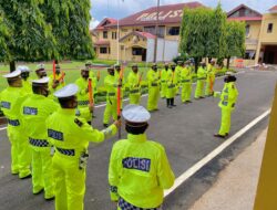 Pengecekan Kelengkapan dan Kesiapan Personel, Dipimpin Langsung Oleh Kasat Lantas AKP Amalia Normadiah, SH. SIK