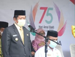 Bupati Soppeng Selaku Pembina Upacara Pada Peringatan HAB ke-75 Tahun 2021