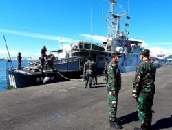 Laksanakan Pengamanan ALKI II, Kapal Perang KRI Badau-841 Sandar Di Pangkalan Lantamal VI Makassar