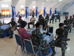 Serbuan Vaksinasi Covid-19 Bagi Seluruh Personel Lantamal VI Makassar   