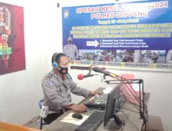 Sat Lantas Polres Soppeng Sosialisasi Ops Keselamatan 2021 Melalui Radio Adyafiri FM