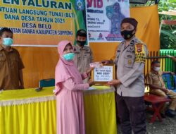 Bhabinkamtibmas Polsek Ganra Polres Soppeng Kawal Penyaluran BLT Desa Belo