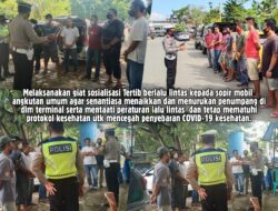Tertibkan Sopir Mobil Angkutan Umum, dan Cegah Penyebaran Covid 19, Sat Lantas Polres Wajo Gelar Sosialisasi