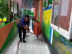 Cegah Corona, Tim Damkar Lakukan Penyemprotan Disinfektan di UPT SPF SDI Pannampu II Makassar