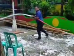 Sambut Pembelajaran Tatap Muka, Tim Damkar Lakukan Penyemprotan Disinfektan di UPT SPF SDI Pannampu III Makassar