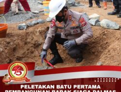 Kapolda Sulsel Melakukan Peletakan Batu Pertama Pembangunan Flat Siaga Dalmas Dit Samapta Polda Sulsel