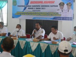 Dihadiri Ketua DPRD Sidrap, Kali Ini Bapenda Sidrap Sosialisasikan Perda PBB-P2 di Kecamatan Tellu Limpoe