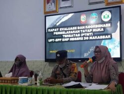 UPT SPF SMPN 30 Makassar Gelar Rapat Evaluasi dan Koordinasi PTMT Untuk Memutus Mata Rantai Covid-19