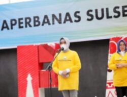 TP PKK Kota Makassar Bersama Iwaperbanas Sulsel Senam Pagi dan Bagi Sembako di Losari