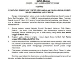 Surat Edaran Wali Kota Makassar, Tempat Hiburan Tutup Selama Ramadhan