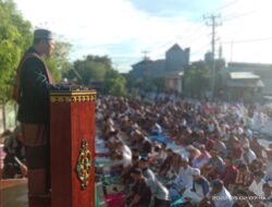 Jamaah Antusias Ikuti Shalat Idul Fitri 1443 H di Masjid Mubarak