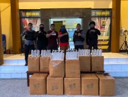 Unit Turjawali Polres Bima Kota Gagalkan Jual Eder 936 Botol Miras Jenis Moke