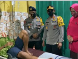 Kapolres Dompu bersama Bupati dan Ketua DPRD Dompu Kunjungi Personil Brimob korban penganiayaan