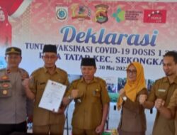 Pemdes Tatar Deklarasi Tuntas Vaksinasi Covid-19 Dosis 1 Sampai 3, Kapolres KSB Beri Apresiasi