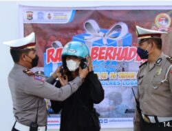 Tertib Berkendara Dapat Helm Gratis, Razia Berhadiah Sat Lantas Polres Lobar*