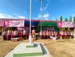 Meriahkan HUT Pramuka Ke 61, Bhabinkamtibmas Kelurahan Bugis Ikuti Upacara