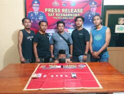 Berantas Narkoba, Tim Cobra Alpha Polres Bima Kota Sergap Tiga Warga Bima, 4,1 Gram Sabu Disita
