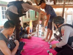 Patroli Rutin, Dalmas Polres Bima Kota Grebek Judi Sabung Ayam Disertai Judi Kartu Remi