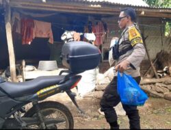 Peduli Terhadap Warga Kurang Mampu, Polsek Kawasan Mandalika Bagikan Sembako