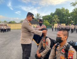 Kapolres Lombok Tengah Pimpin Apel Tradisi Pembaretan Bintara Remaja Angkatan 48