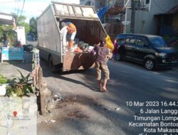 Kelurahan Timungan Lompoa Meninjau Langsung hasil Sapuan rumah tangga agar terangkut sampah