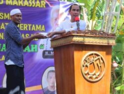 Ketua DPRD Makassar Rudianto Lallo Lakukan Peletakan Batu Pertama Pembangunan Masjid Nurul Jazirah Langkai