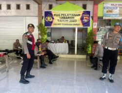 Satgas Patroli Gelar Patroli Dialogis dan Pemeriksaan Kesehatan Petugas Posko Pam Lebaran dan Warga