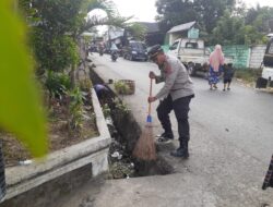 Sinergitas TNI-Polri, Polsek Praya Barat dan Koramil 1620-04 Gelar Kerja Bakti.