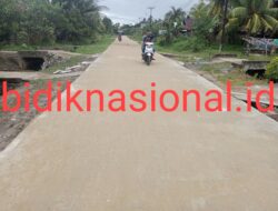 Pekerjaan Swakelola Jalan Rabat Beton di Desa Ratu Sepudak Mendapat Apresiasi Warga.