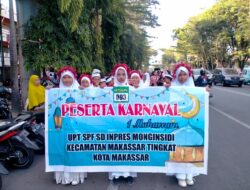 Siswa UPT SPF SD Inpres Mongisidi Makassar Ikuti dan Meriahkan Karnaval Muharram 1445 H