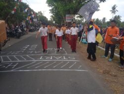 Meriahkan HUT RI Ke-78, dan Menyambut Hari Jadi Desa Bonjeruk ke 166 Pemdes Gelar Lomba Gerak Jalan