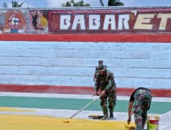 Danramil 1620 – 06/Jonggat Beserta Anggota Lakukan Berbagai Persiapan, Jelang Turnamen  Volley Ball  Danrem 162 Cup