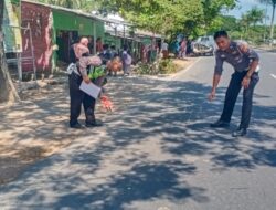 Sat Lantas Polres Loteng Laksanakan Olah TKP Laka Lantas di Jalan Bypass Labulia