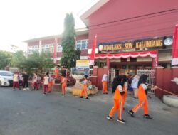 Jelang HUT RI KE 78, Kompleks UPT SPF SDN Kalukuang Makassar Lakukan Kerja Bakti