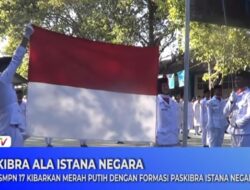 Meriahkan HUT RI ke-78, UPT SPF SMPN 17 Makassar Tampilkan Pasukan Pengibaran Bendera Merah Putih