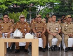 Camat Wajo Nimrod Sembe Ikuti Apel Kesiapsiagaan Pemilu Damai 2024 di Lapangan Karebosi