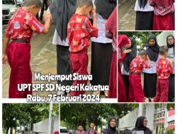 Kepsek dan Guru Jemput Siswa di Gerbang Sekolah UPT SPF SDN Kakatua Makassar