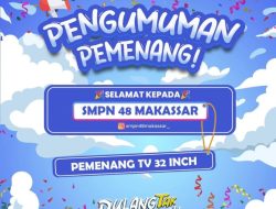 Raih Kemenangan Nobar Film Pulang Tak Harus Rumah, UPT SPF SMPN 48 Makassar Bawa Hadiah TV