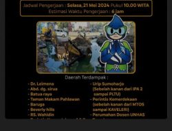 Pipa Bocor Terjadi di Jalan Dr Leimena, PDAM Makassar Sarankan Pelanggan Tampung Air Sebelum Proses Pengerjaan