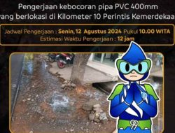 Ada Pengerjaan Pipa Bocor di Perintis Kemerdekaan KM 10, PDAM Makassar Himbau Warga Tampung Air