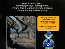 PDAM Makassar Ganti Gate Valve 150mm di Jl. Tamangapa Raya, Suplai Air Terganggu 12 Jam