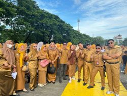 Kepala UPT SPF SDN Mattoanging 1 Makassar Hadiri Apel Pagi Pasca Idulfitri di Tribun Lapangan Karebosi