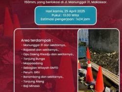 PDAM Makassar Tangani Kebocoran Pipa di Manunggal 31, Sejumlah Wilayah Terdampak