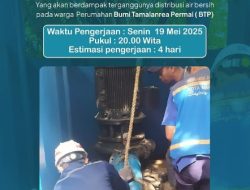 PDAM Makassar Lakukan Perbaikan Pompa Inline di BTP, Distribusi Air Terganggu Sementara