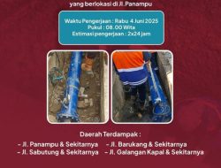 Perbaikan Pompa Inline Pannampu, Sejumlah Wilayah Makassar Berpotensi Terdampak