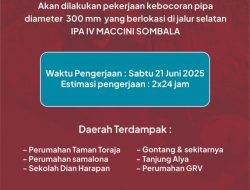 Pipa 300 mm Bocor di Jalur Selatan IPA IV, PDAM Makassar Bergerak Cepat Atasi Gangguan