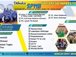 SPMB TP 2025/2026 Resmi Dibuka di UPT SPF SD Inpres Toddopuli I Makassar