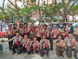 SMPN 47 Makassar Semarakkan Hari Pramuka ke-64 di Anjungan Pantai Losari
